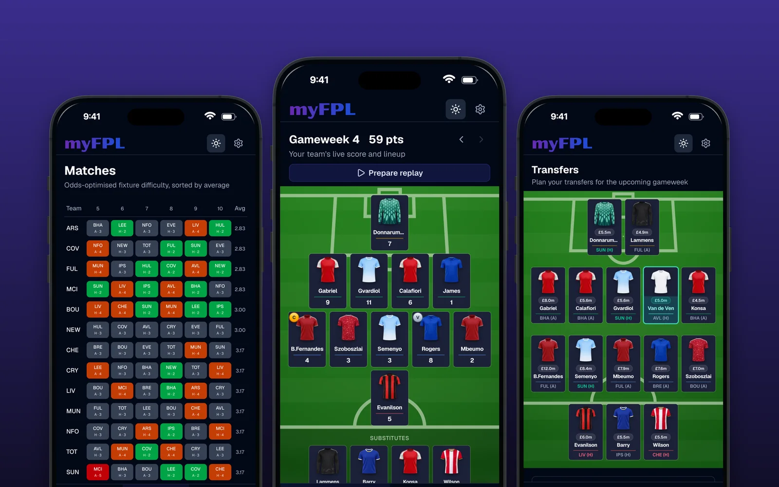 myFPL app screenshot
