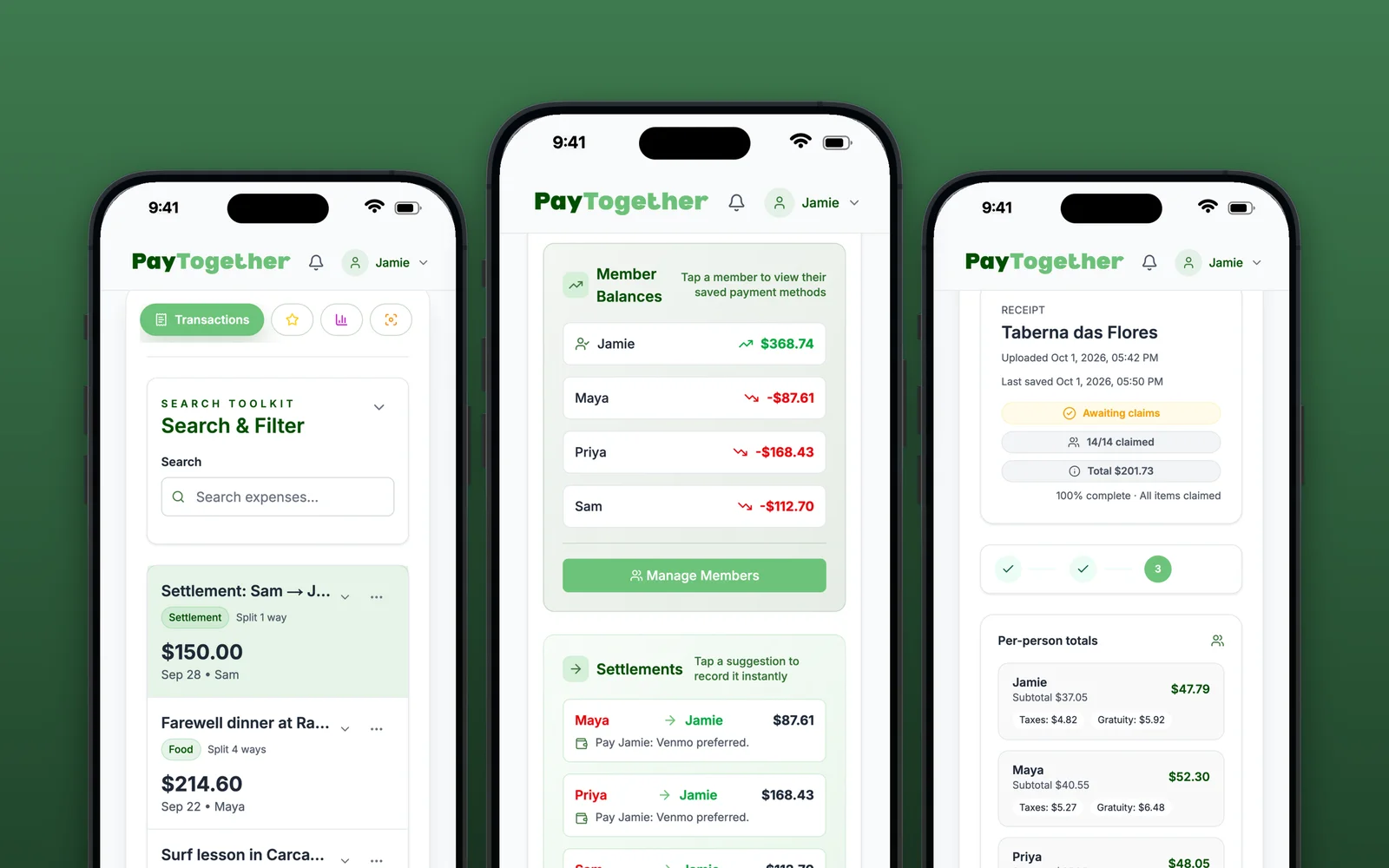 PayTogether app screenshot